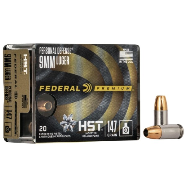 Federal HST 9mm Luger 147 Grain JHP - 20 Round Box