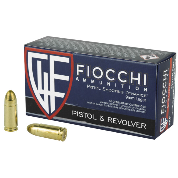 Fiocchi Range Dynamics 9mm Luger 115 Grain FMJ - 50 Round Box