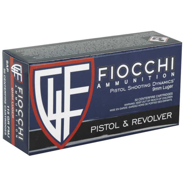 Fiocchi Range Dynamics 9mm Luger 115 Grain FMJ - 50 Round Box - Image 2