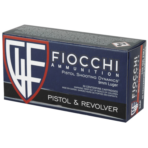Fiocchi Range Dynamics 9mm Luger 115 Grain FMJ - 50 Round Box - Image 4