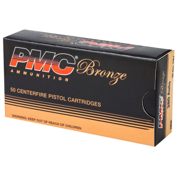 PMC Bronze .380 ACP 90 Grain FMJ - 50 Round Box - Image 3