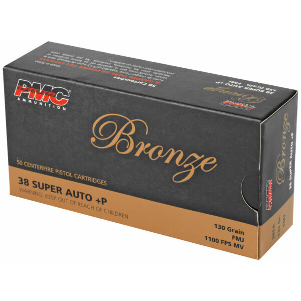 PMC Bronze .38 Super +P 130 Grain FMJ - 50 Round Box - Image 3