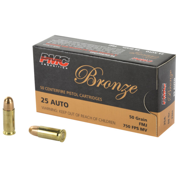 PMC Bronze .25 ACP 50 Grain FMJ - 50 Round Box