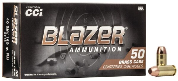 CCI Blazer Brass .40 S&W 165 Grain FMJ - 50 Round Box