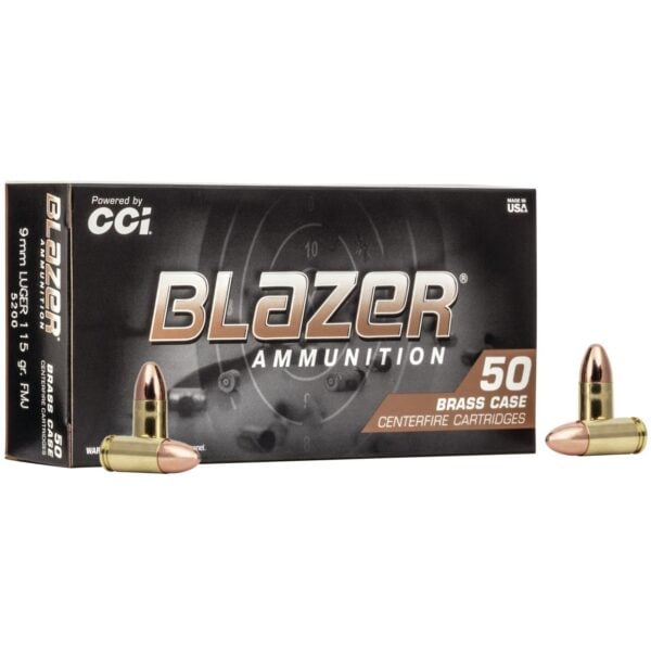 CCI Blazer Brass 9mm Luger 115 Grain FMJ - 50 Round Box