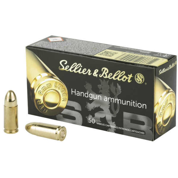 Sellier & Bellot 9mm Luger 124 Grain FMJ - 50 Round Box