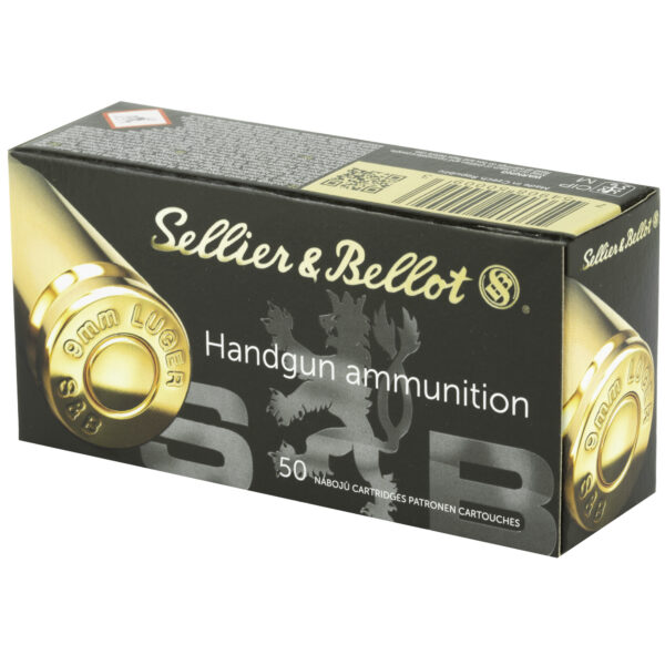 Sellier & Bellot 9mm Luger 124 Grain FMJ - 50 Round Box - Image 3