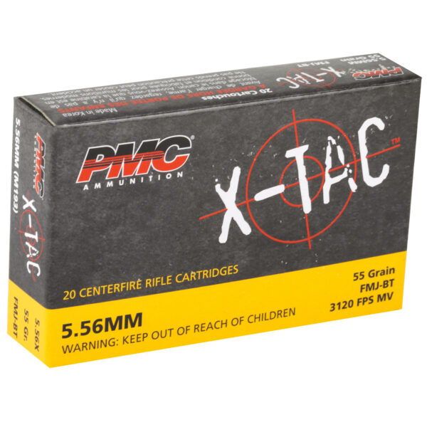 PMC X-Tac Rifle Ammunition 5.56 NATO 55 gr FMJBT 3120 fps 20/ct - Image 2