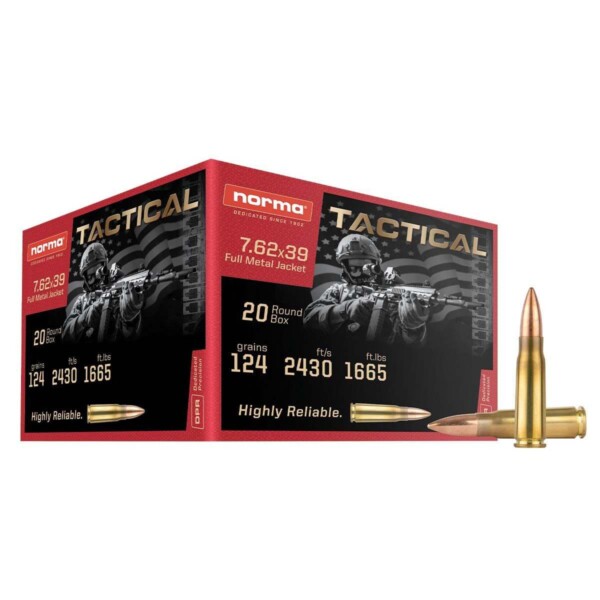 Norma Range & Training 7.62x39mm 124 Grain FMJ - 20 Round Box
