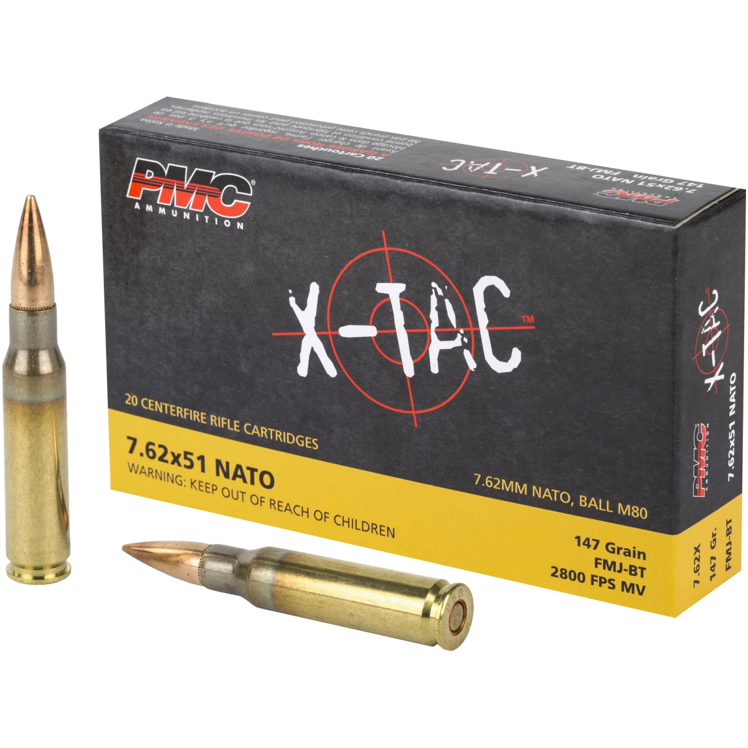 PMC X-TAC .308 Winchester 147 Grain FMJ-BT โ 20 Round Box