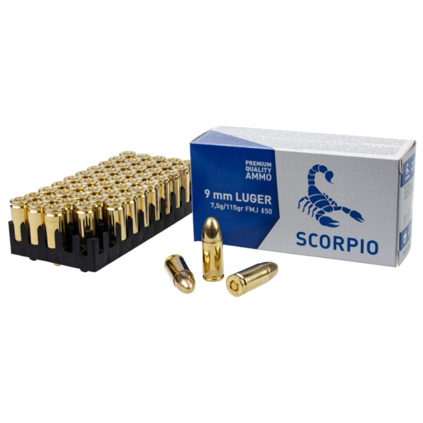 Scorpio 9mm Luger 115 Grain FMJ - 50 Round Box