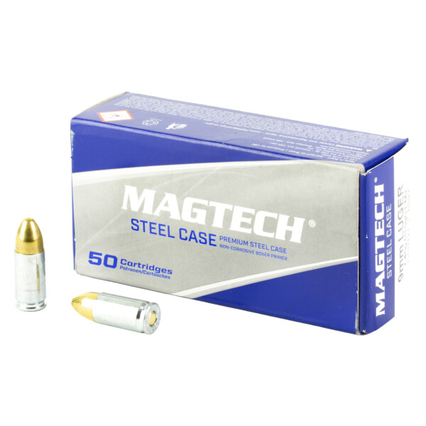 Magtech 9mm Luger 115 Grain FMJ - Steel Case - 50 Round Box