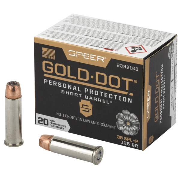 Speer Gold Dot .38 Special +P 135 Grain Hollow Point Short Barrel - 20 Round Box - Image 2