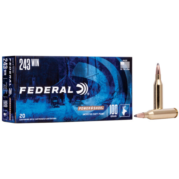 Federal Power-Shok .243 Winchester 100 Grain Soft Point - 20 Round Box
