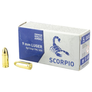 Scorpio 9mm Luger 124 Grain FMJ - 50 Round Box