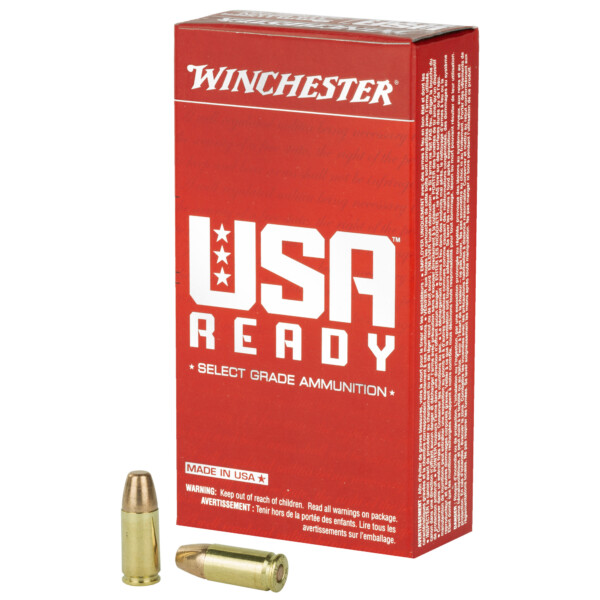 Winchester USA Ready 9mm Luger 115 Grain FMJ-FN - 50 Round Box - Image 3