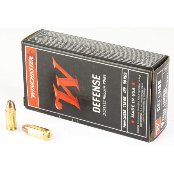 Winchester USA 9mm Luger 115 Grain JHP - 50 Round Box