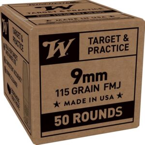 Winchester Service Grade 9mm Luger 115 Grain FMJ - 50 Round Box