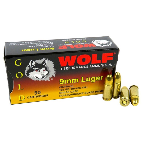 Wolf Polyformance 9mm Luger 124 Grain FMJ - 50 Round Box