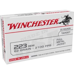 Winchester USA.223 Remington 62 Grain FMJ - 20 Round Box - Lake City