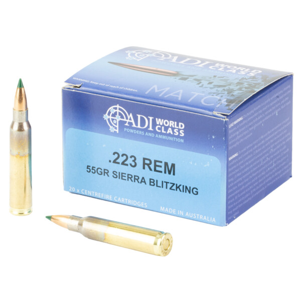 Accuracy Dynamics International (ADI) World Class Match.223 Remington 55 Grain Sierra BlitzKing HPBT - 20 Round Box