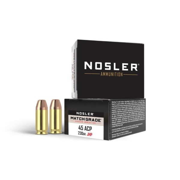 Nosler Match Grade .45 ACP 230 Grain JHP - 20 Round Box