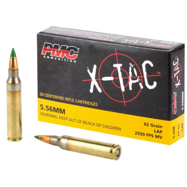 PMC X-TAC 5.56 NATO 62 Grain Penetrator - Green Tip - 20 Round Box