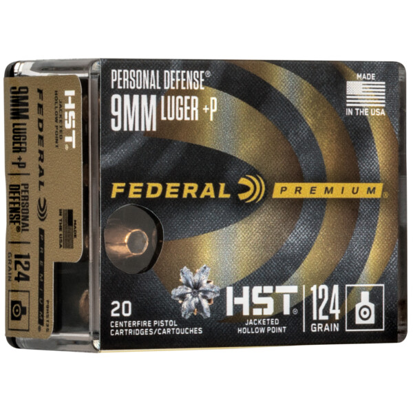 Federal HST 9mm Luger +P 124 Grain JHP - 20 Round Box