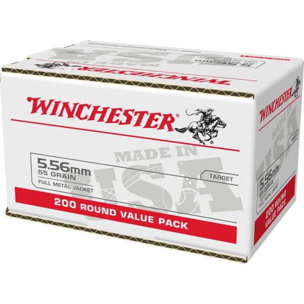 Winchester USA M193 5.56 NATO 55 Grain FMJ - 200 Round Box - Lake City