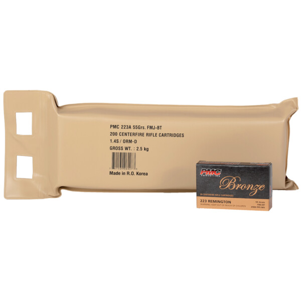 PMC Bronze .223 Remington 55 Grain FMJ - 200 Round Battle Pack