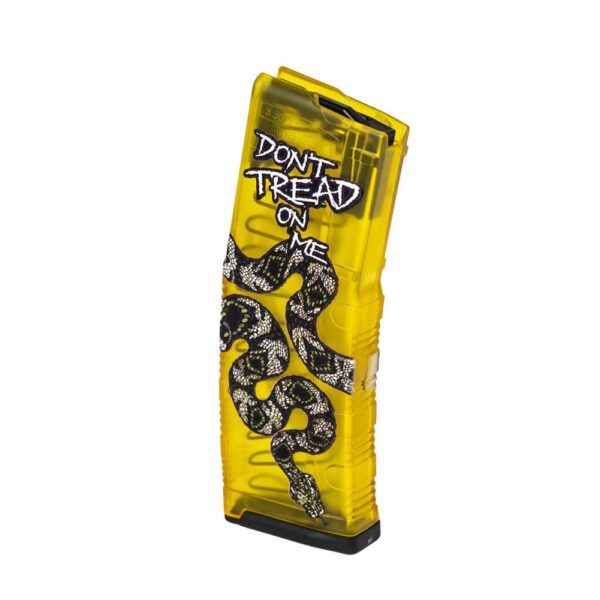 Amend2 AR-15 Magazine - 5.56/.223 - 30-Round - Don't Tread On Me - Translucent Yellow