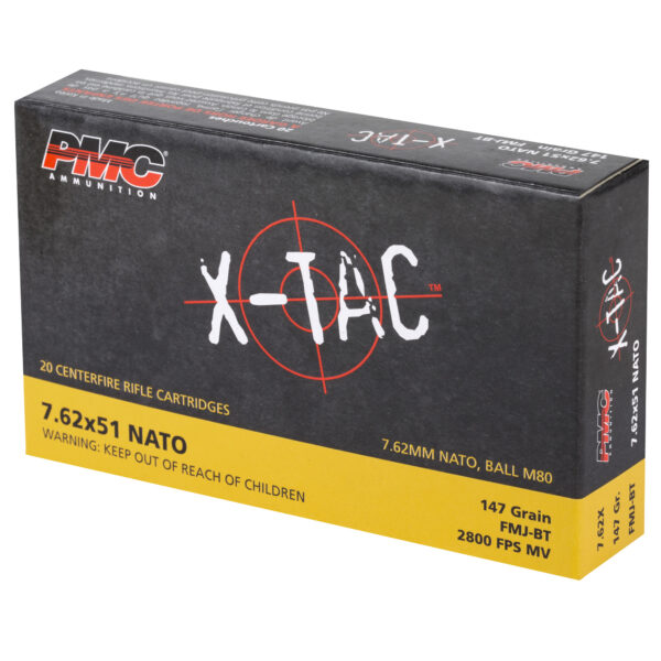 PMC X-TAC .308 Winchester 147 Grain FMJ-BT - 20 Round Box - Image 3