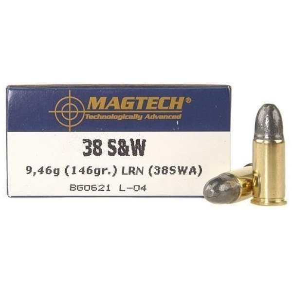 MagTech Handgun Ammunition .38 S&W 146gr LRN 50/box