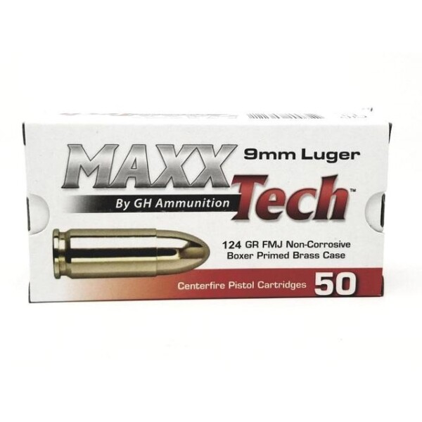 TulAmmo MAXXTech 9mm Luger 124gr FMJ 50/ct