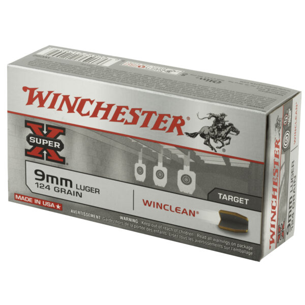 Winchester Super-X Winclean 9mm Luger 124 Grain Brass Enclosed Base - 50 Round Box - Image 3