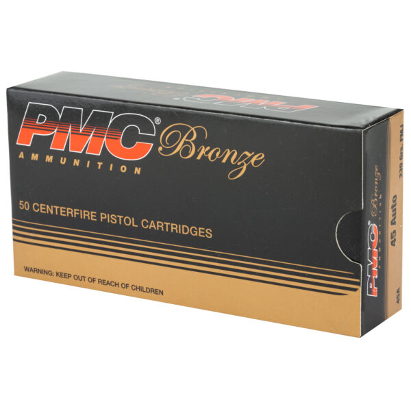 PMC Bronze .45 ACP 230 Grain FMJ - 50 Round Box - Image 3