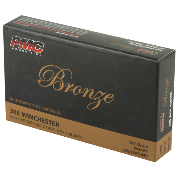 PMC Bronze .308 Winchester 147 Grain FMJ-BT - 20 Round Box - Image 3