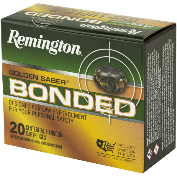 Remington Golden Saber 9MM 124 Grain Bounded HP 20 Round Box - Image 2