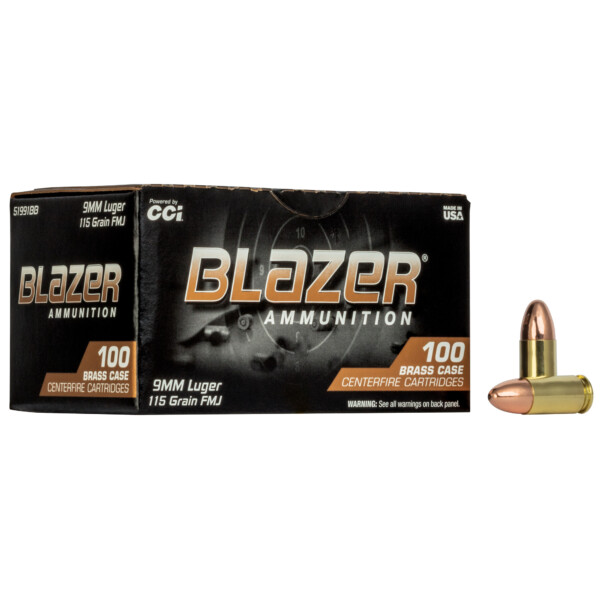 Blaser Ammunition 9mm 115 Grain Full Metal Jacket – 100 Round Box