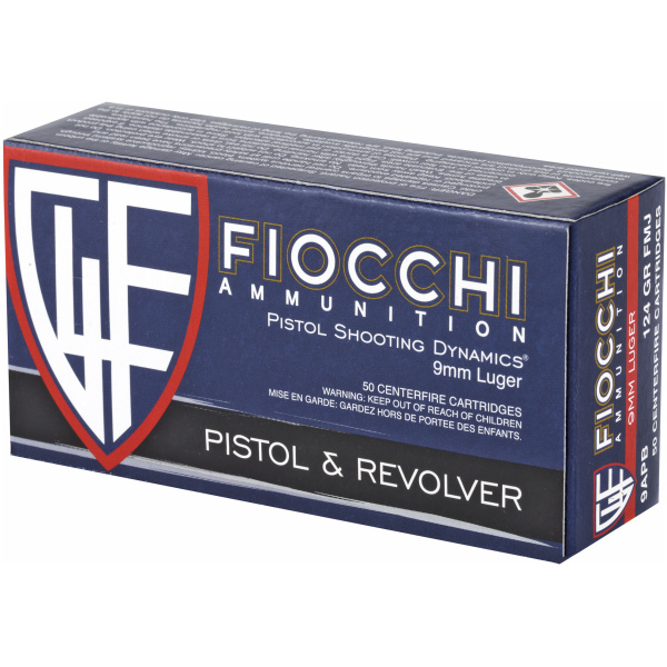 Fiochi Ammunition 9mm 124 Grain Full Metal Jacket, 50 Round Box - Image 2