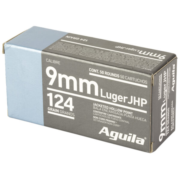 Aguila Ammunition 9mm 124Gr Jacketed Hollow Point – 50 Round Box – Reliable Performance for Self-Defense - Image 3