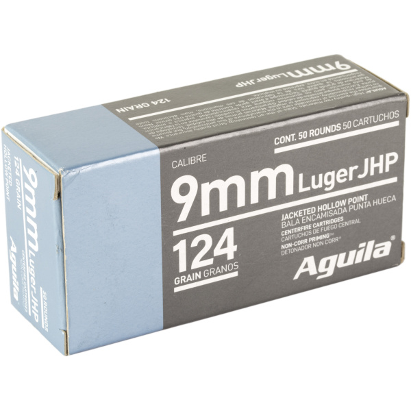Aguila Ammunition 9mm 124Gr Jacketed Hollow Point – 50 Round Box – Reliable Performance for Self-Defense - Image 2