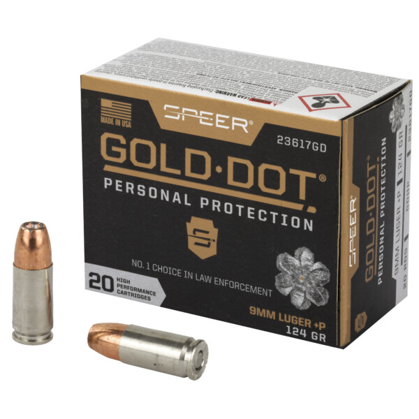 Speer Gold Dot 9MM +P – Personal Protection 124 Grain Hollow Point 20 Round Box - Image 3