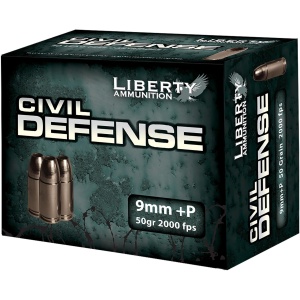 Liberty Civil Defense 9mm (+P) – 50gr SCHP – 20 Rounds – Ready for Action
