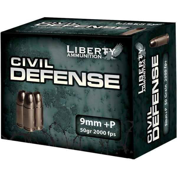 Liberty Civil Defense 9mm (+P) – 50gr SCHP – 20 Rounds – Ready for Action
