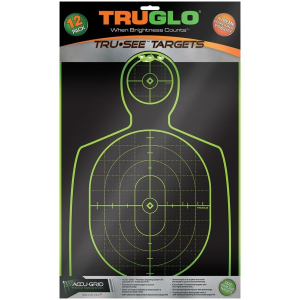 TRUGLO TRU-SEE Self Adhesive Targets 12-Pack for Handguns