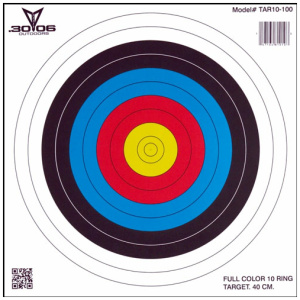 30-06 Outdoors TAR10100 10-Ring 17x17 Paper Archery Target