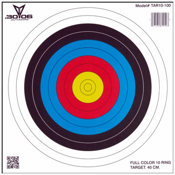 30-06 Outdoors TAR10100 10-Ring 17x17 Paper Archery Target