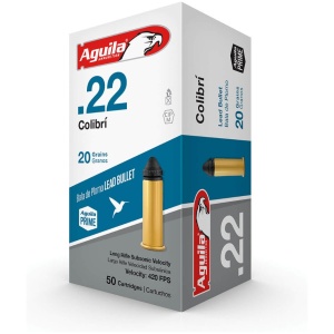 Aguila .22 LR COLIBRÍ 20 Grain Ammo for Quiet Precision Shooting