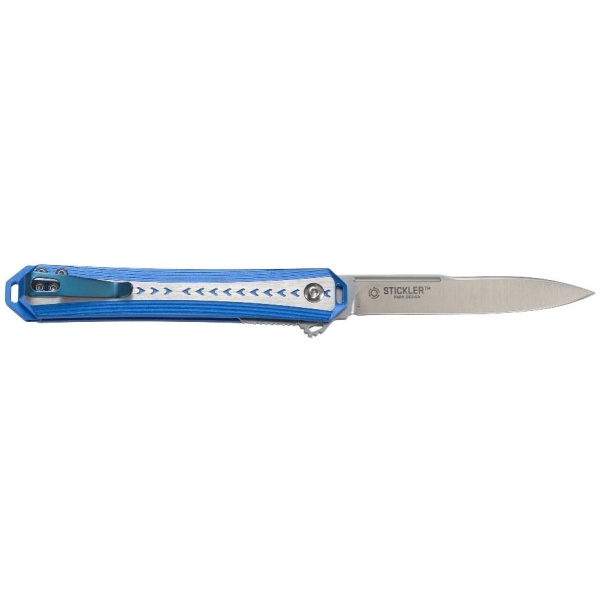 CRKT Stickler Assisted Foldin Knife 3-2/5" Spear Point Blade Blue